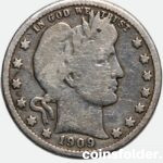 1909 Barber Silver Quarter Dollar, Philadelphia
