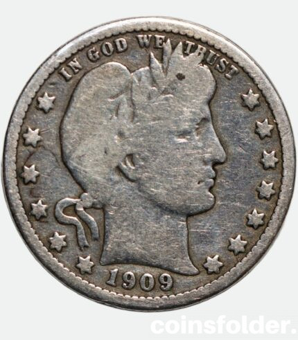 1909 Barber Silver Quarter Dollar, Philadelphia