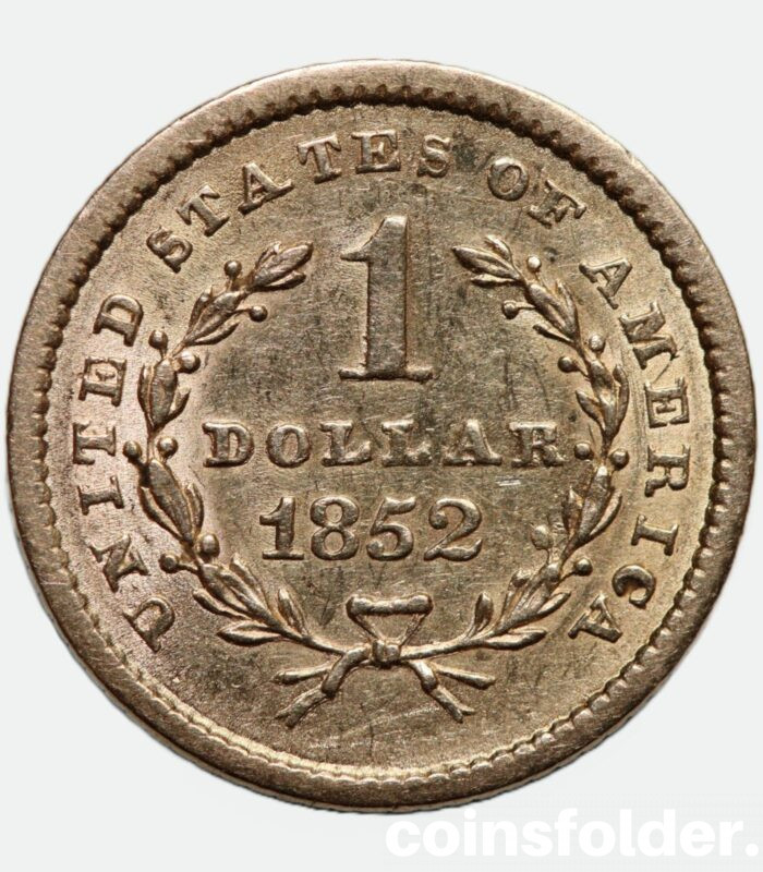 BU 1852 Gold, 1 Dollar, $1, Type 1