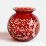 Antique Egermann Bohemian Czech Ruby Cut to Clear Vase