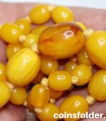 Vintage Baltic Amber Egg Yolk Necklace Beads