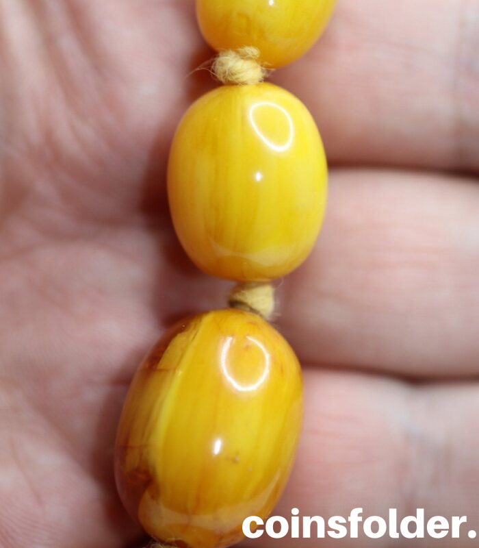 Vintage Baltic Amber Egg Yolk Necklace Beads