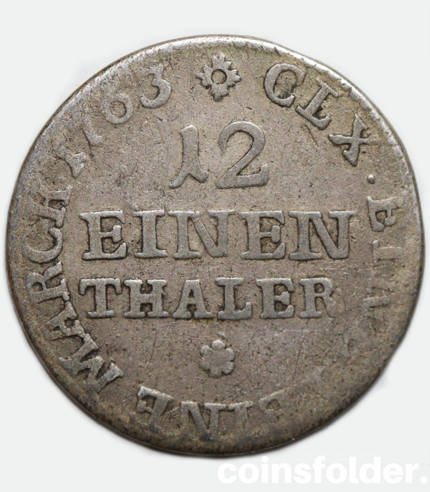 German States SAXONY – 1/12 Thaler, 1763 FWoF