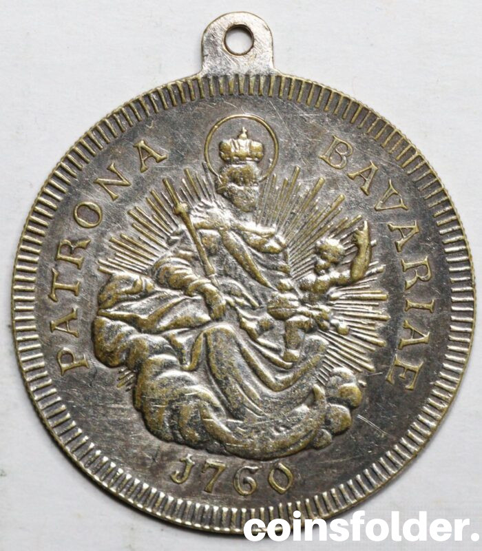 Germany State BAVARIA Medallion - Patrona Bavariae 1760