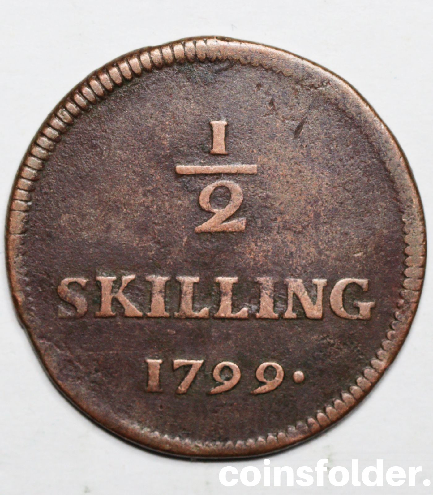 Sweden 1/2 skilling 1799