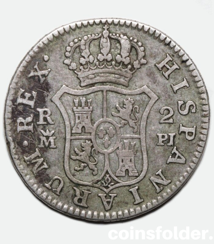 Spain 1779 2 Reales of Carlos III