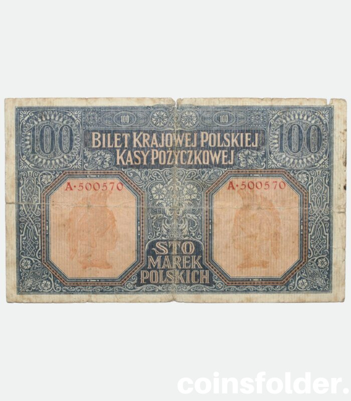 Rare 1916 100 Marek, Poland