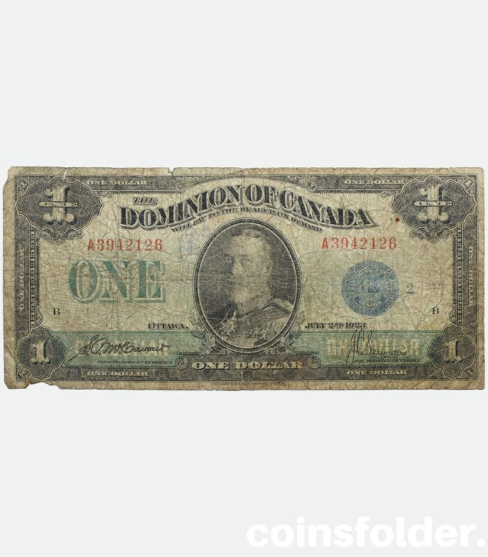 1923 Canada Large size 1 Dollar, Blue Seal