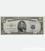 1953 USA 5 Dollar Silver Certificate, BLUE Seal, UNC