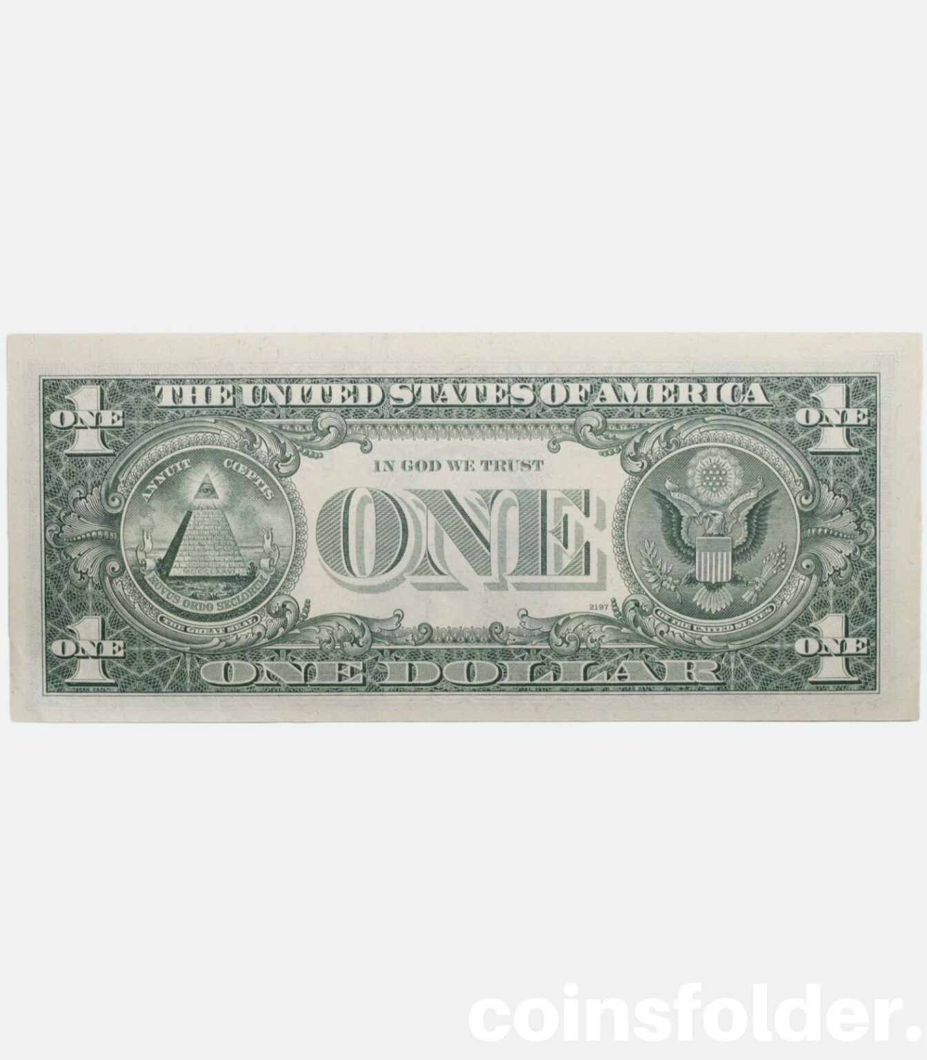 1977 USA 1 Dollar Federal Reserve Note, Error cut off Center, UNC