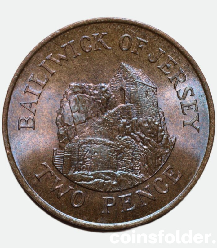 1983 2 Pence, Bailiwick of Jersey, Blue Luster, BU