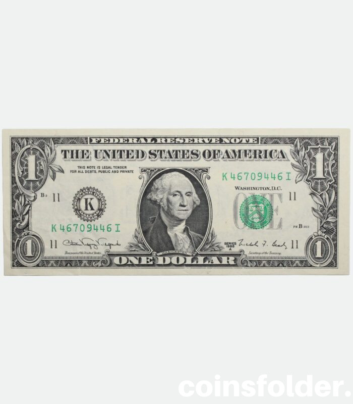 1988 A USA 1 Dollar Federal Reserve Note, AU