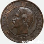 1853 France 10 Centimes Coin - Napoleon III, Paris Mint - Rare French Empire Collectible