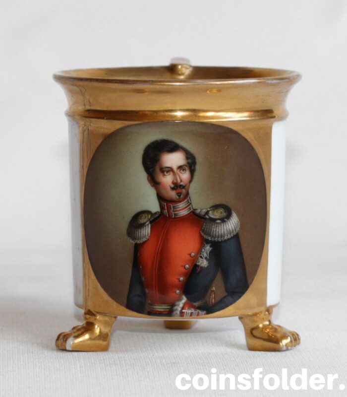 Antique Porcelain Cup, Portrait of Oscar I king of Sweden & Norway