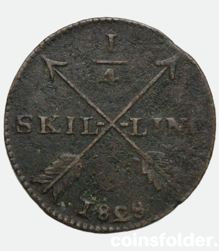 Sweden 1/4 Skilling 1828