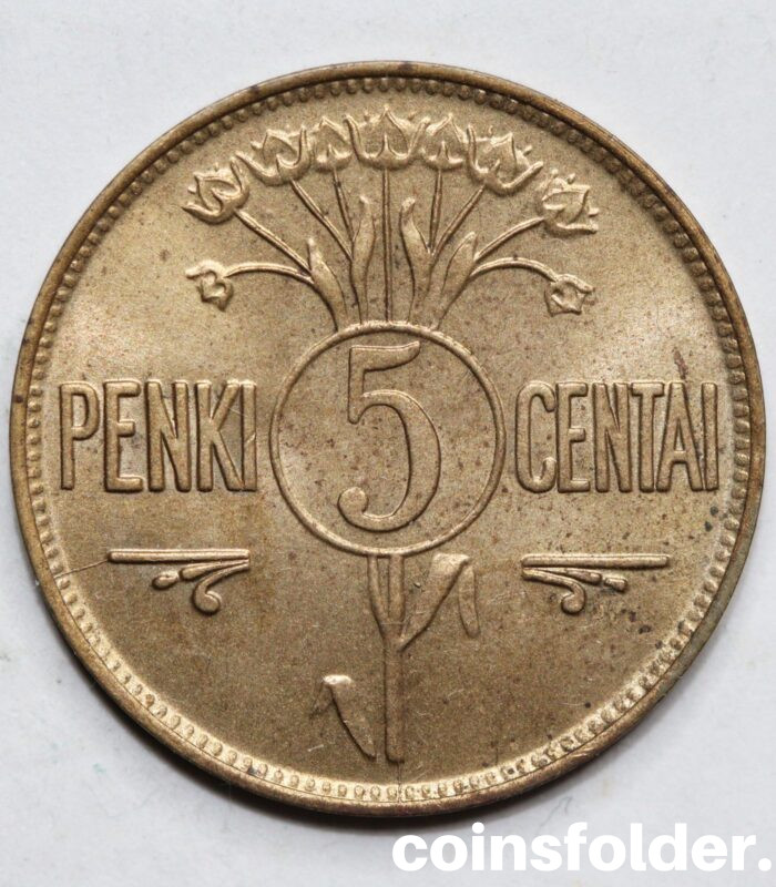 5 Cents 1925, Error – heavily worn and cracked die, BU