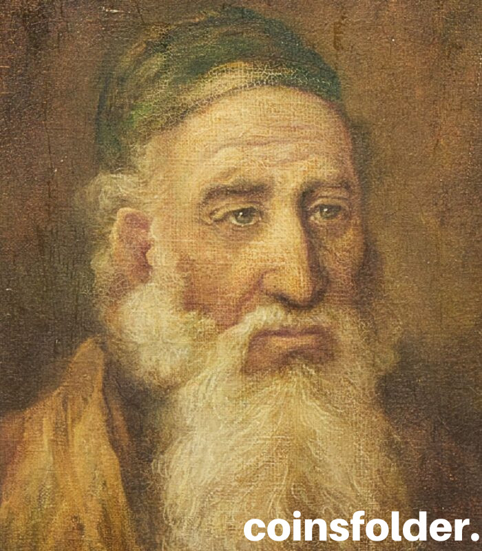 Polish Jewish Art Painting "Rabbin", Oil on canvas, Signed