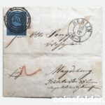 1850 Antique Folded Letter Berlin Prussian, Stamp 103