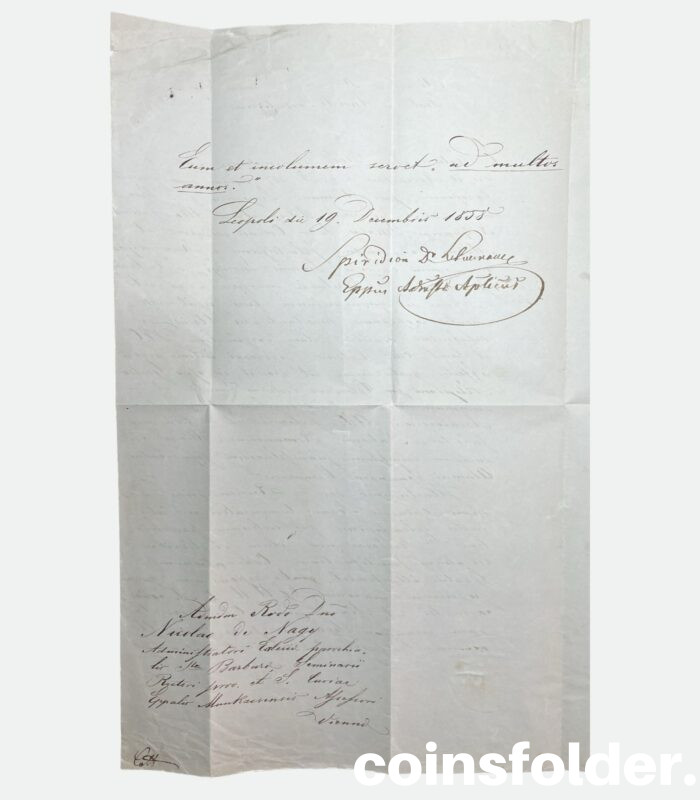 1858 Antique foldable Letter from Lemberg (Lviv) Ukraina to Viena Austria