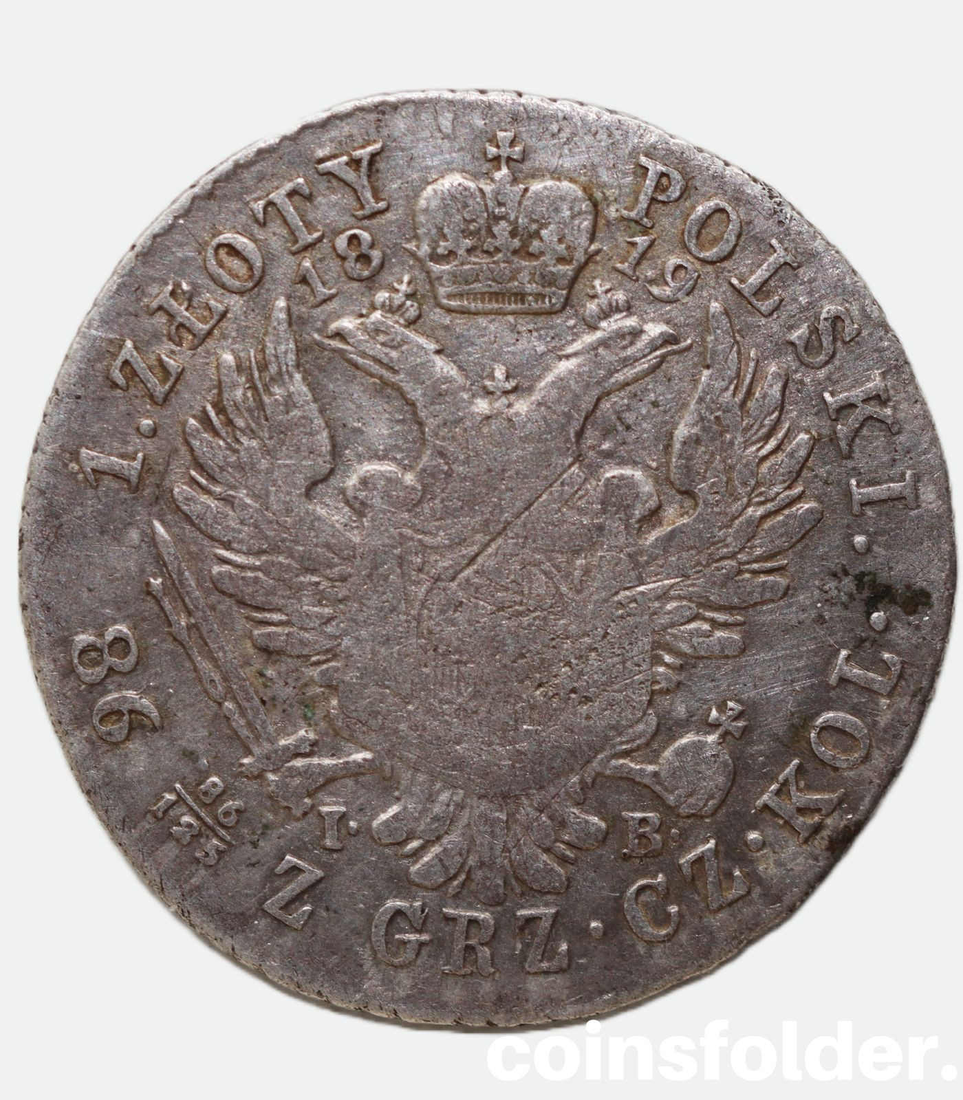 Rare 1 Zloty IB 1819, Alexander I