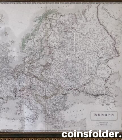 Europe antique map by Keith Johnston FRSE 1873
