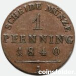 German States PRUSSIA - 1 Pfenning, 1840 A