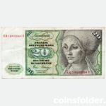 1980 Germany 20 deutsche mark, F