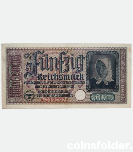 50 Reichsmark occupation money 1940-1945, Germany - Third Reich
