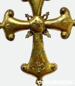 Antique XVII century gilded cross pendant