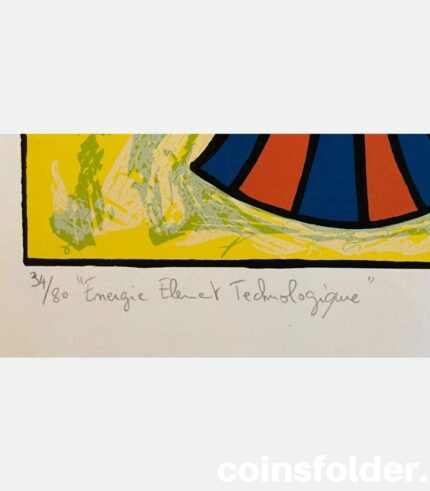 Frédéric Iriarte "Energy Element Technology" Lithography 1992 Signed