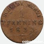 German States PRUSSIA - 1 Pfenning, 1833 A