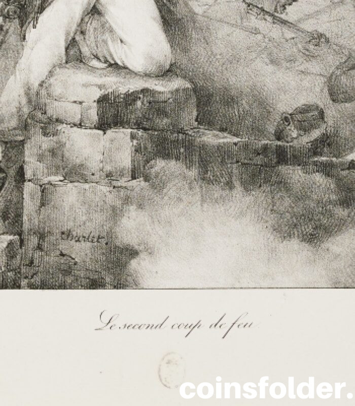 N. T. Charlet "Le second coup de feu (The second shot)" lithography