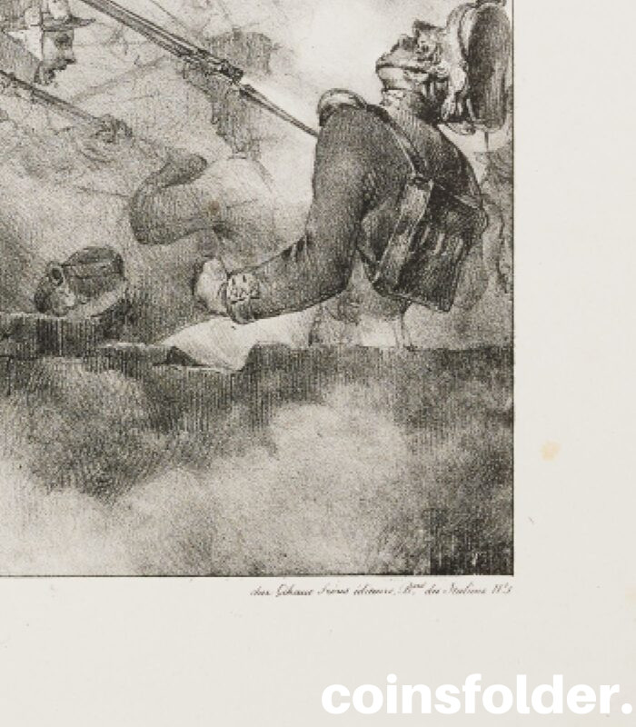N. T. Charlet "Le second coup de feu (The second shot)" lithography