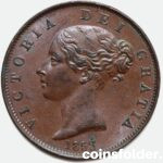 Overdate 1853 (3 over 2) Half Penny - Victoria, XF-AU
