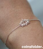Sterling Silver Lotus Flower Hand or Anklet Bracelet