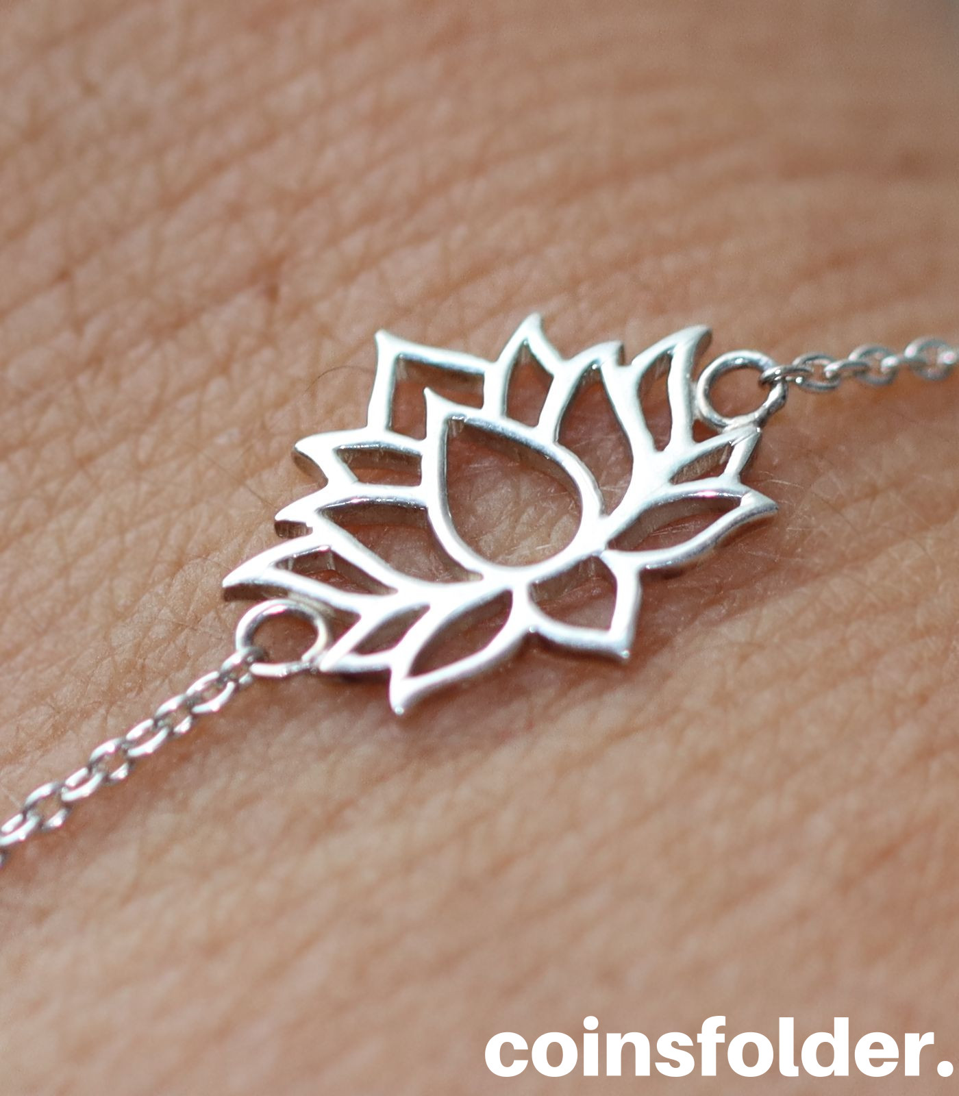 Sterling Silver Lotus Flower Hand or Anklet Bracelet