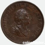 1799  Halfpenny with 6 relief gunports - George III