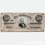 1864 Confederate State of America 50 Dollars, AU-UNC