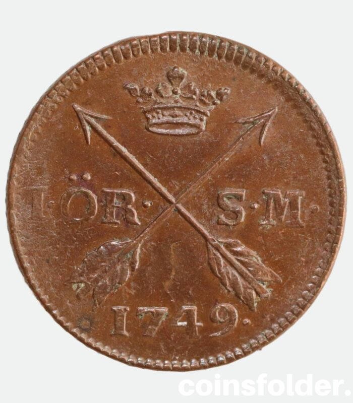 Sweden 1 Öre SM 1749 - Frederick I