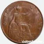 1918 Penny, Ghosting, Xf George V