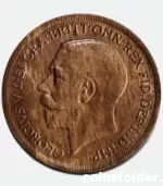 1919 Penny, Ghosting, UNC – George V