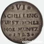 German States DUCHY OF HOLSTEIN-GOTTORP, Charles Frederick - 6 Schilling, 1723 BH