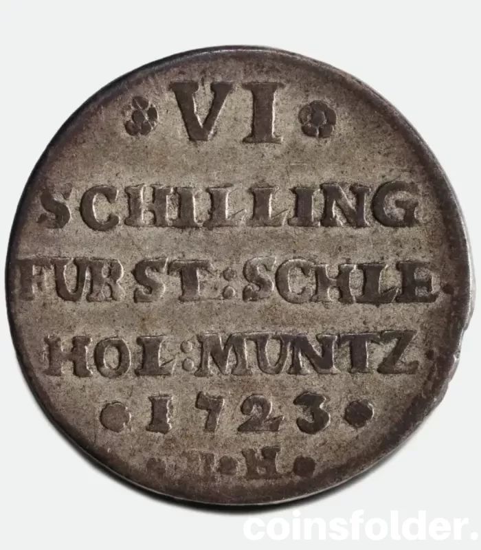 German States DUCHY OF HOLSTEIN-GOTTORP, Charles Frederick - 6 Schilling, 1723 BH