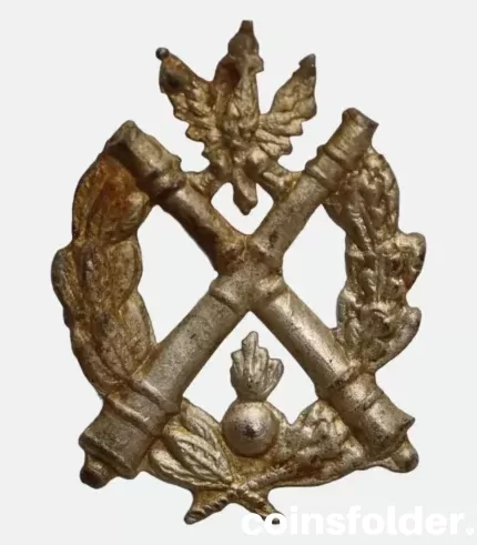 Antique Polish Collar Badge of Artillery Cadet School