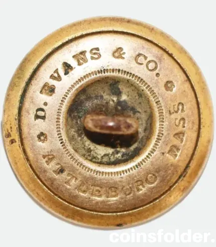 Civil War Era US Artillery Button, Eagle with "A" by D. Evans & Co