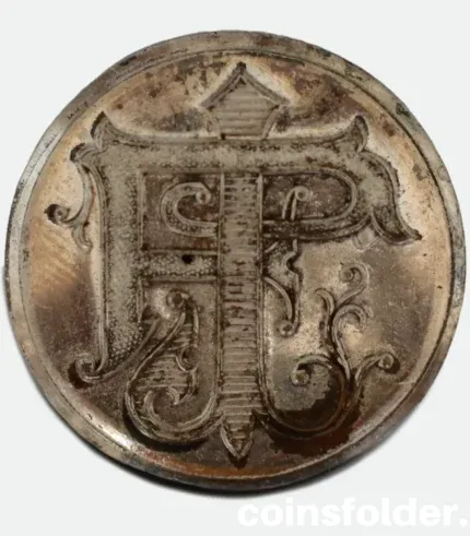 Vintage Spanish Livery Button with LF monogram by B. Castells E Hijos, Barcelona