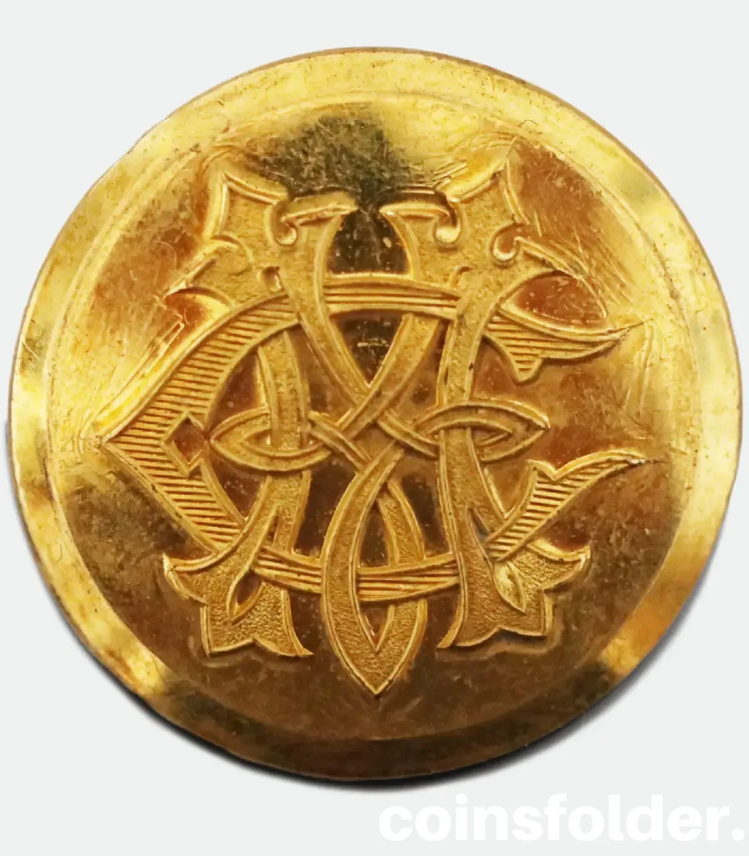 Vintage Spanish Livery Button with MC monogram by B. Castells E Hijos, Barcelona