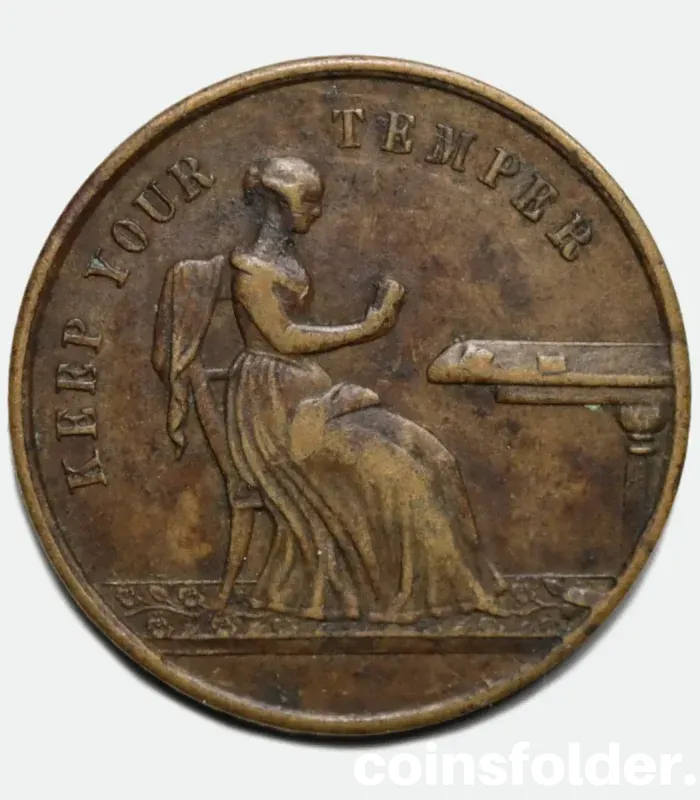 1846 Great Britain Gambling token - Victoria Regina, Keep your Temper