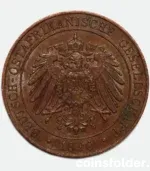 1890 German East Africa - 1 Pesa coin - Wilhelm II