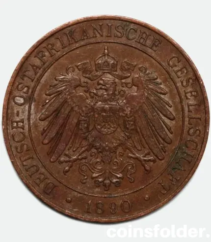 1890 German East Africa - 1 Pesa coin - Wilhelm II